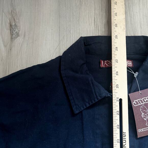 Vintage 90s JNCO Flamehead Navy Blue Utility Cargo Embroidered Jacket XL NWT - Picture 10 of 12